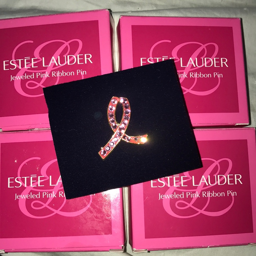 Estée Lauder Crystal Pink Ribbon Pins.